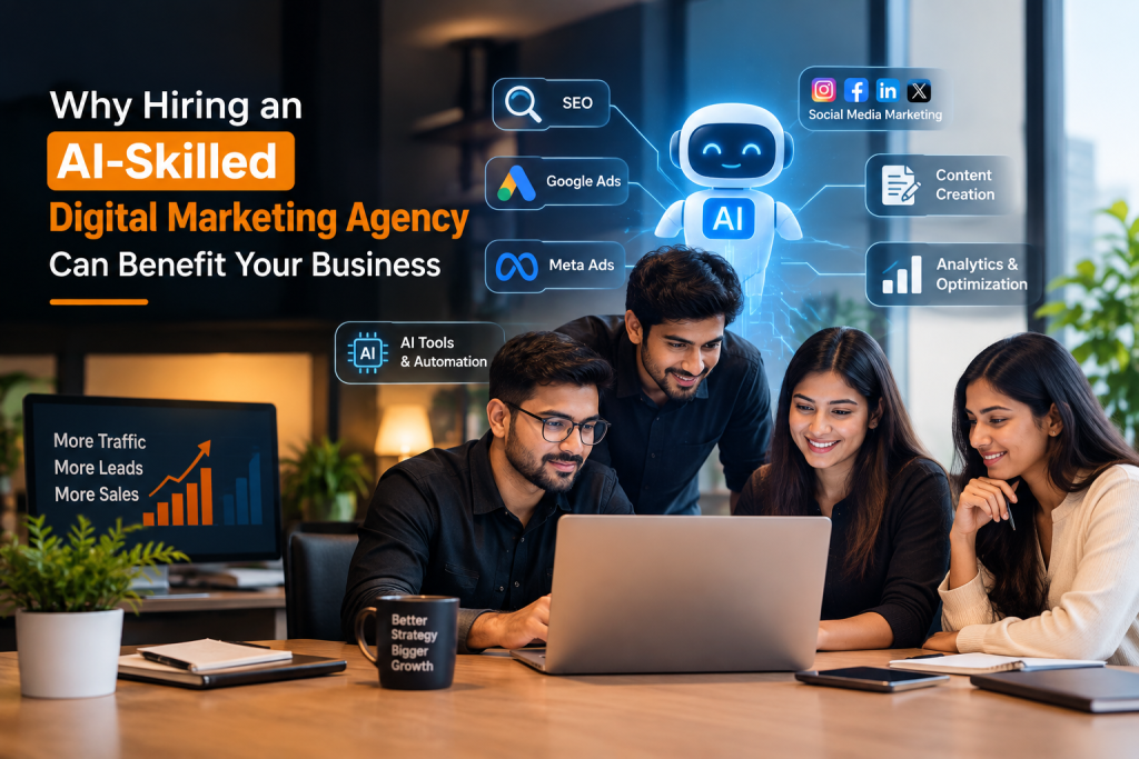 AI-skilled digital marketing agency using AI tools for business growth