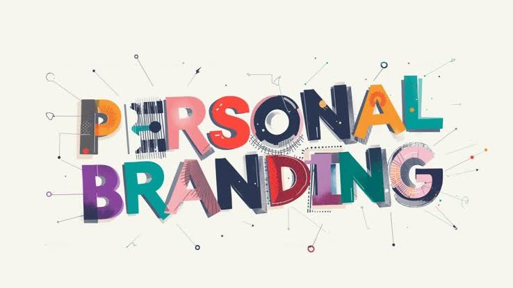 Colorful typography illustration displaying the words Personal Branding against an off-white background.